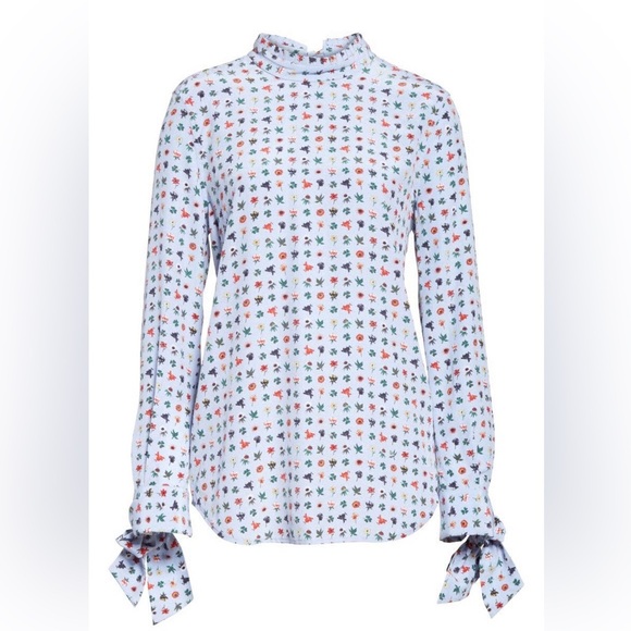 Equipment Femme Floral Garden Silk Tie Cuff Blouse - Picture 4 of 11